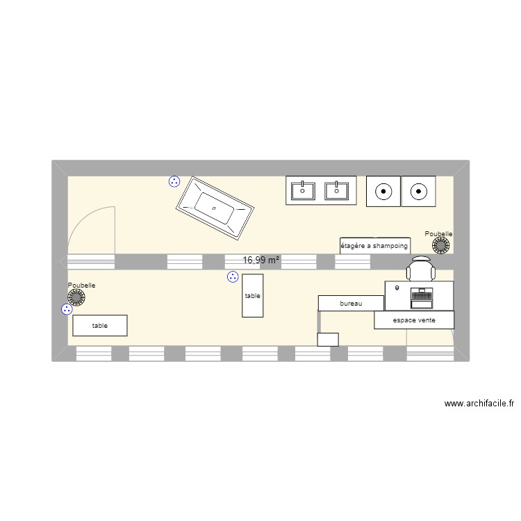 mathématique plan . Plan de 1 pièce et 17 m2