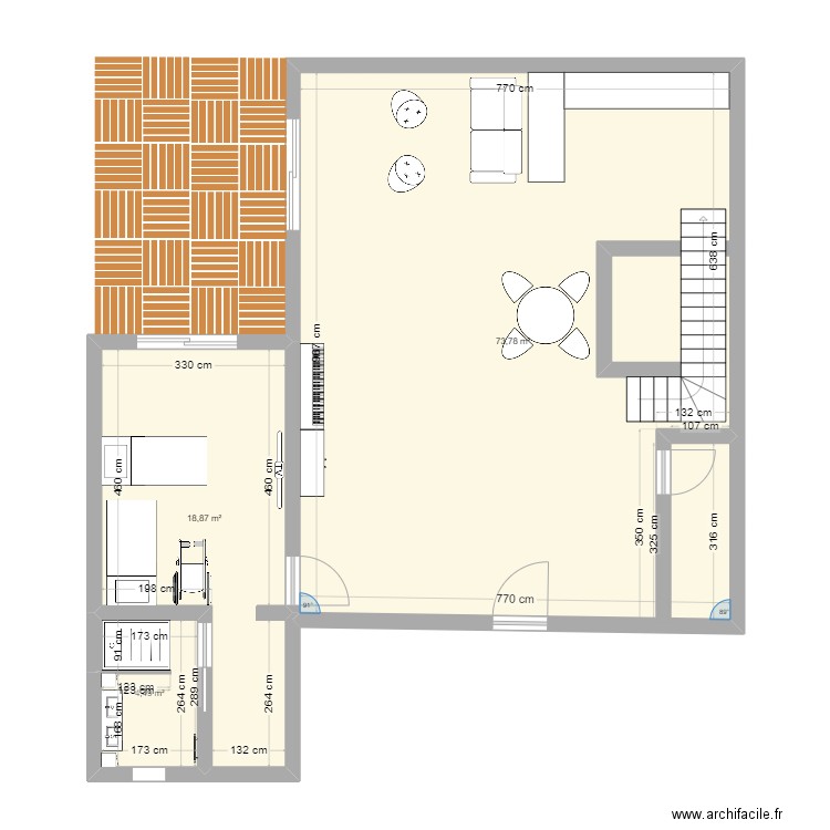 D'aversa. Plan de 3 pièces et 97 m2