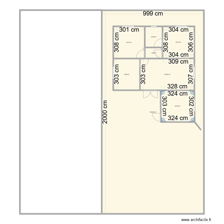 OUENZE. Plan de 8 pièces et 257 m2