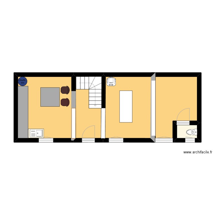 Maison Argeliers. Plan de 5 pièces et 40 m2