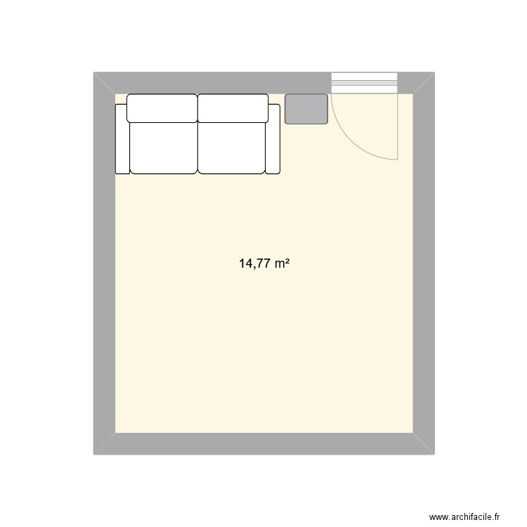 plan salon. Plan de 1 pièce et 15 m2