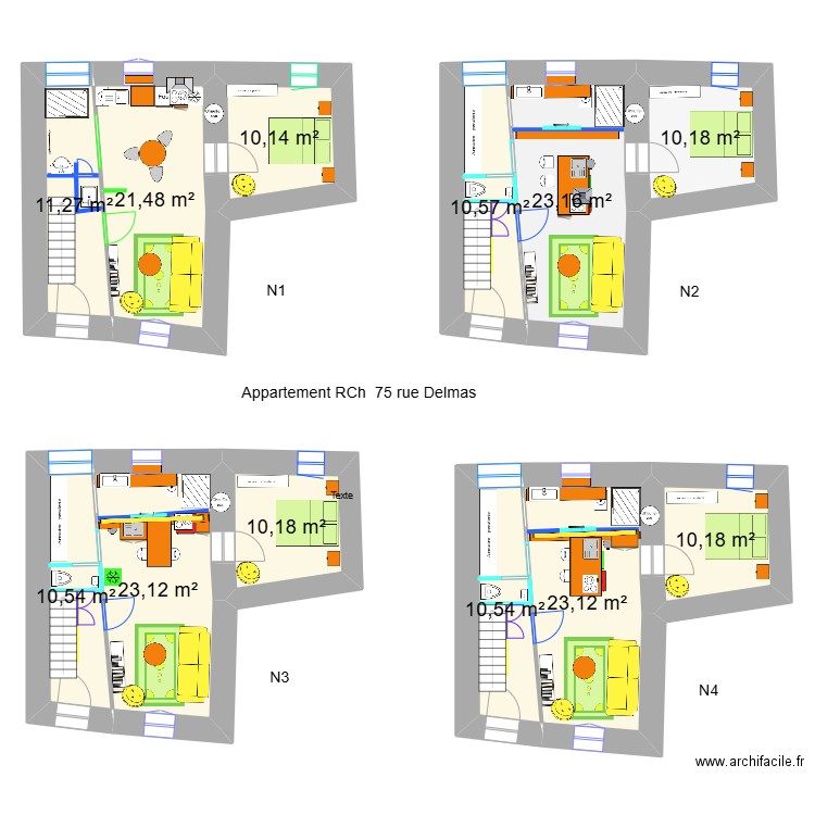 RCh  Demas 75_. Plan de 12 pièces et 174 m2