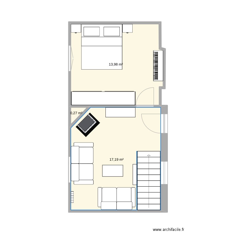 bougival. Plan de 3 pièces et 31 m2