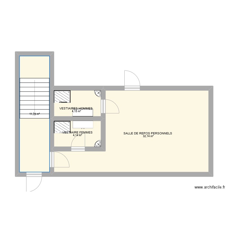 PLAN VESTIAIRE. Plan de 4 pièces et 52 m2