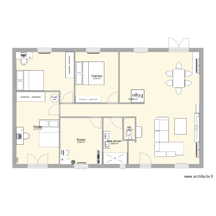 Maison Palais. Plan de 6 pièces et 95 m2