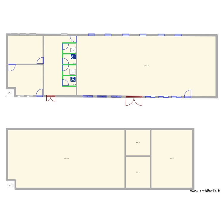 ebauche multi salles. Plan de 6 pièces et 550 m2