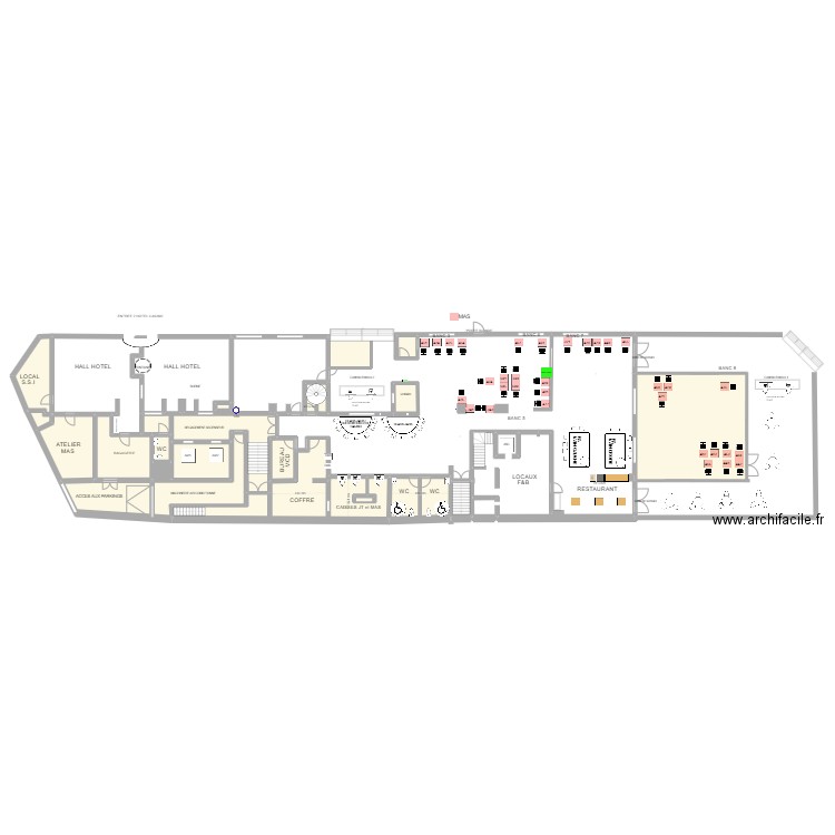 Plan de salle RDC 27 Novembre 2024. Plan de 20 pièces et 307 m2