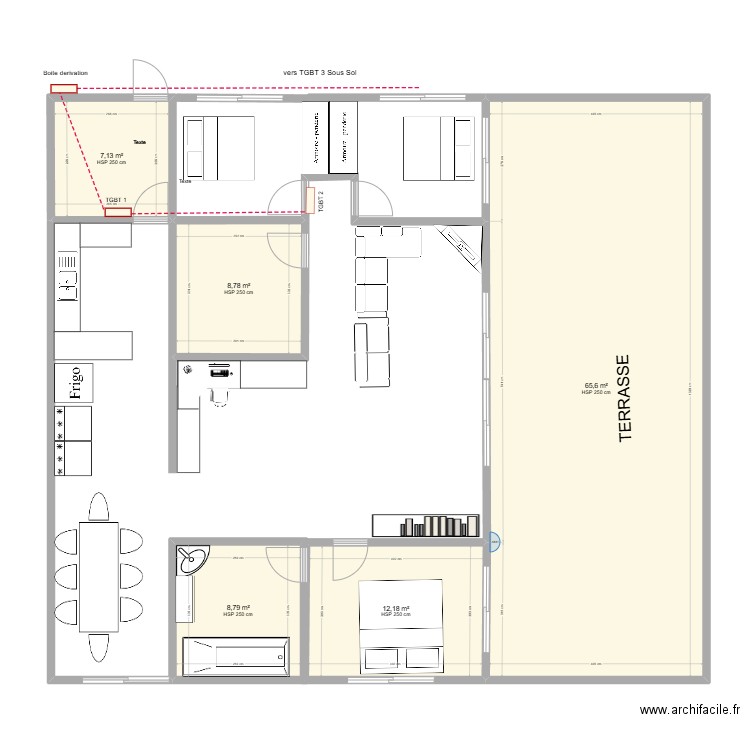 Maison Marie ety. Plan de 5 pièces et 102 m2