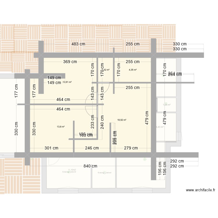 Kim plan 05 avec étage. Plan de 10 pièces et 150 m2