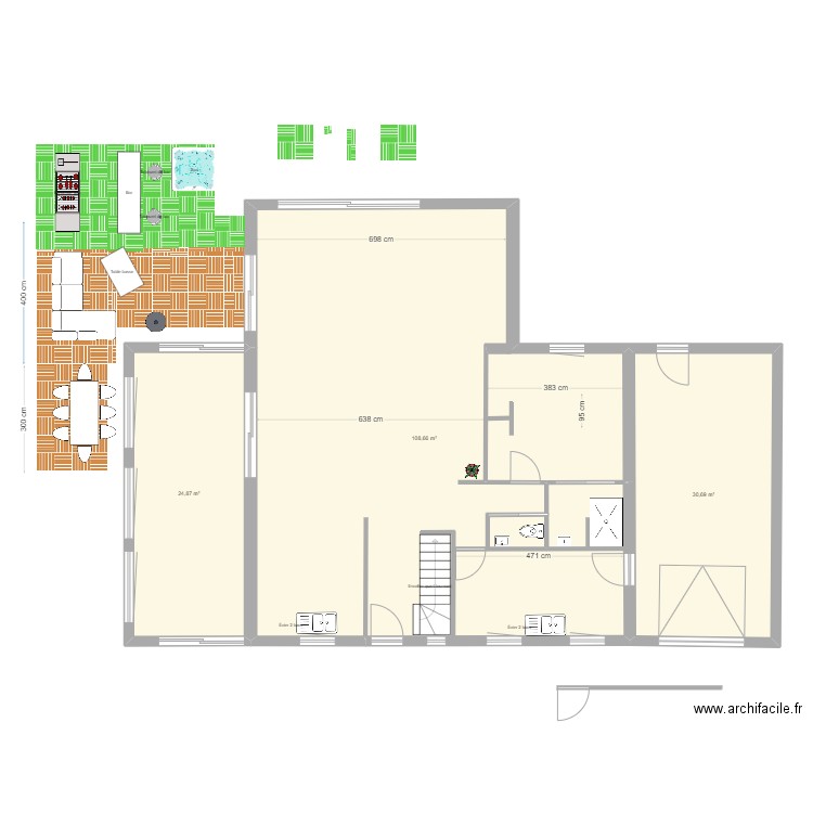 fanfan kiki plan ethernet. Plan de 3 pièces et 164 m2