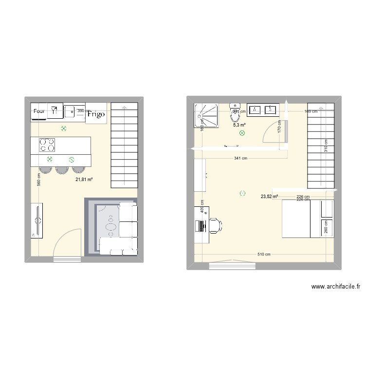 BOUTIER 2. Plan de 3 pièces et 51 m2