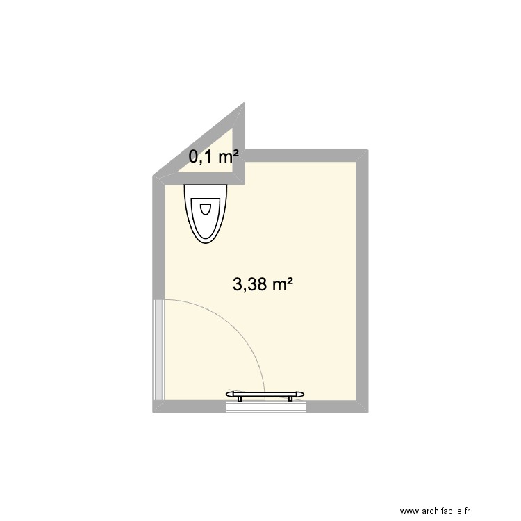 Van haelen sdb actuelle. Plan de 2 pièces et 3 m2