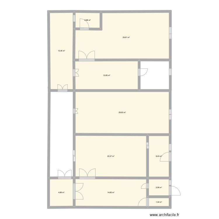 plan clinique. Plan de 11 pièces et 142 m2