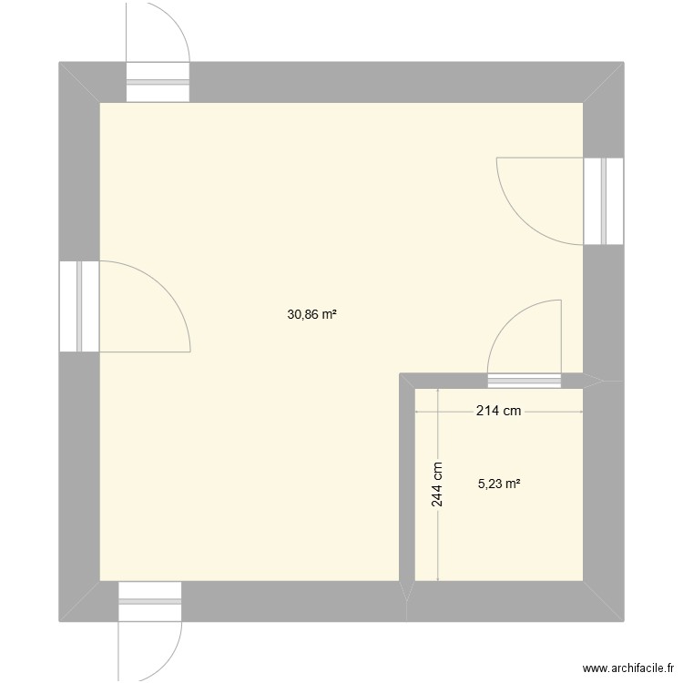 Cuisine 1. Plan de 2 pièces et 36 m2