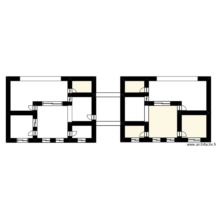 Maison Privee de Jabo a Rwintare. Plan de 3 pièces et 33 m2