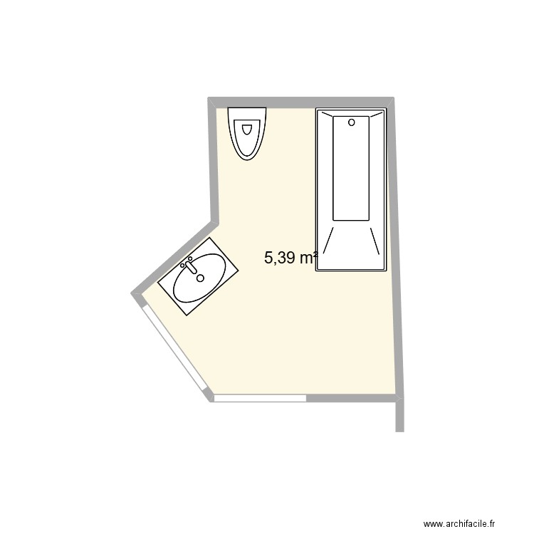 salle de bain Ollioules. Plan de 1 pièce et 5 m2