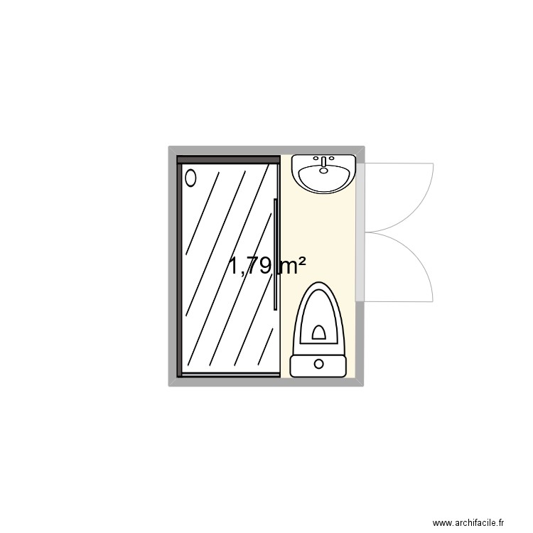 SDB SAINT GERVAIS 2. Plan de 1 pièce et 2 m2