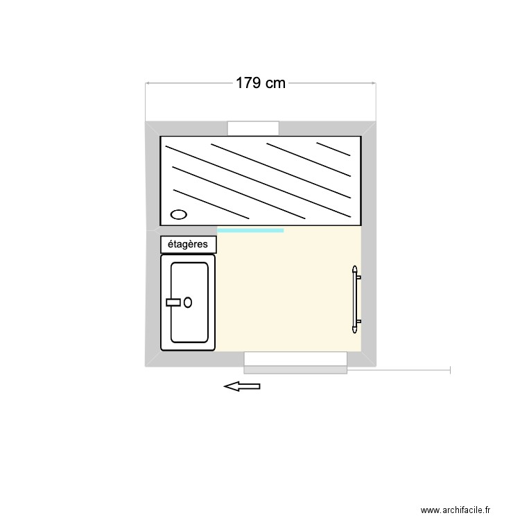 NOHA . Plan de 1 pièce et 3 m2