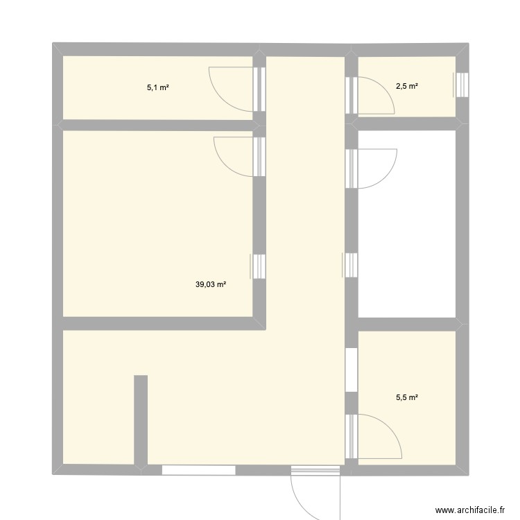 PLAN BUREAU CLEAN . Plan de 4 pièces et 52 m2