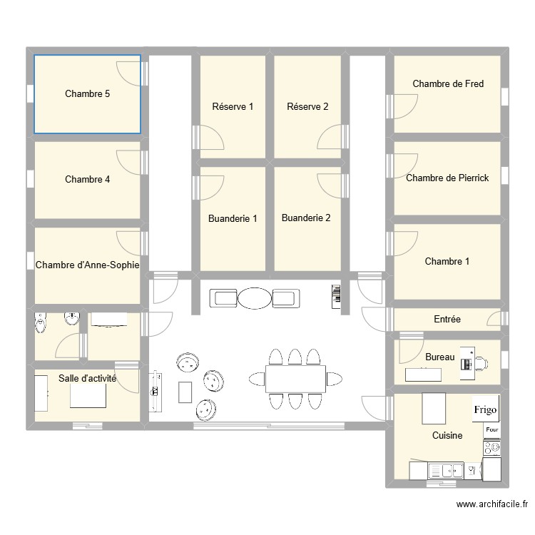 DGA stage 1. Plan de 16 pièces et 114 m2