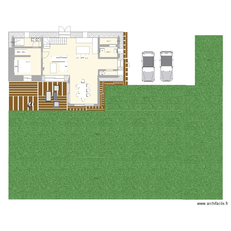 Mous3. Plan de 6 pièces et 16 m2