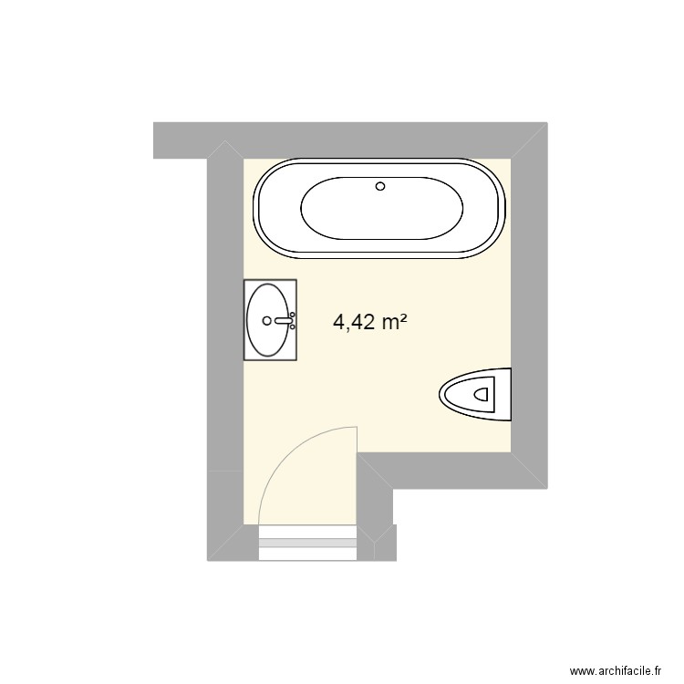 sb bbgt. Plan de 1 pièce et 4 m2