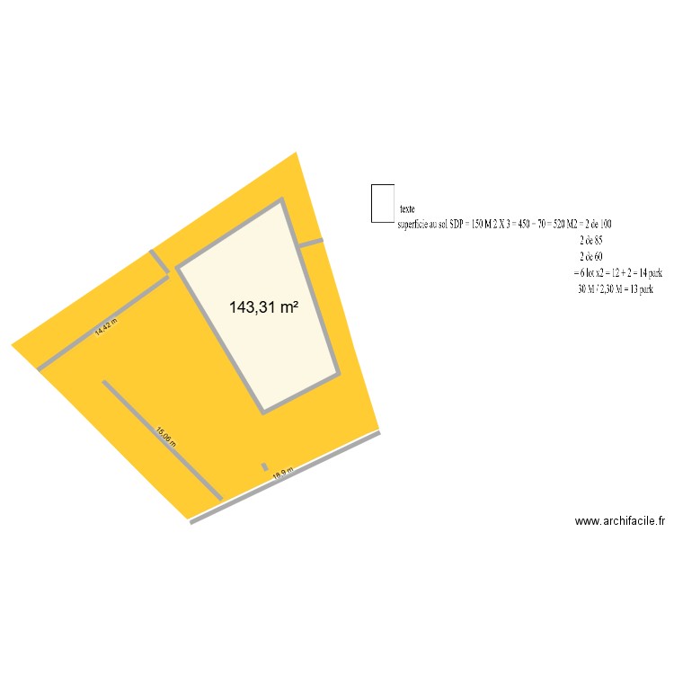 IMMEUBLE le 10 mars quater. Plan de 1 pièce et 143 m2