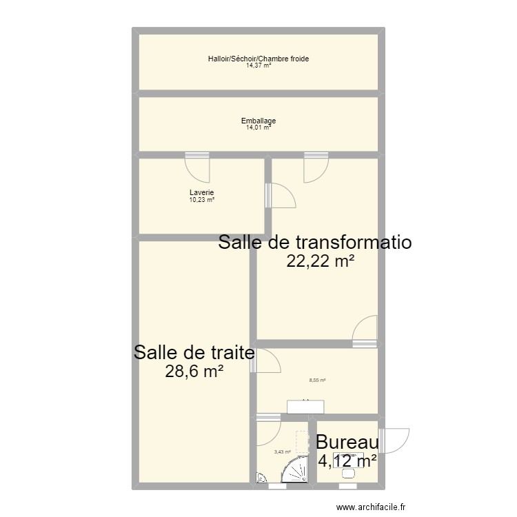 Fromagerie 2. Plan de 8 pièces et 106 m2