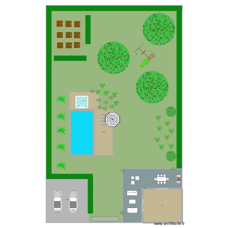 plan aménagement extérieur. Plan de 7 pièces et 1042 m2