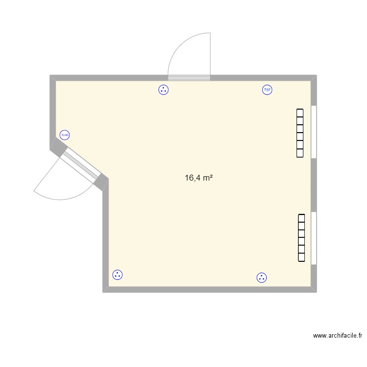 appartcoralie. Plan de 1 pièce et 16 m2