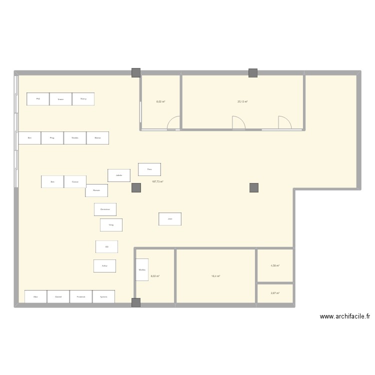 805. Plan de 7 pièces et 263 m2