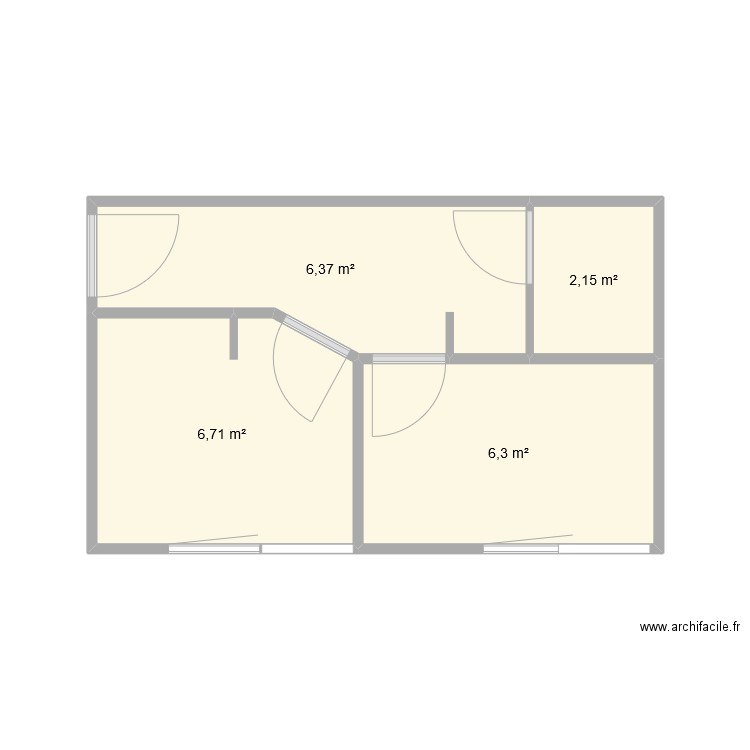 BUREAUX. Plan de 4 pièces et 22 m2