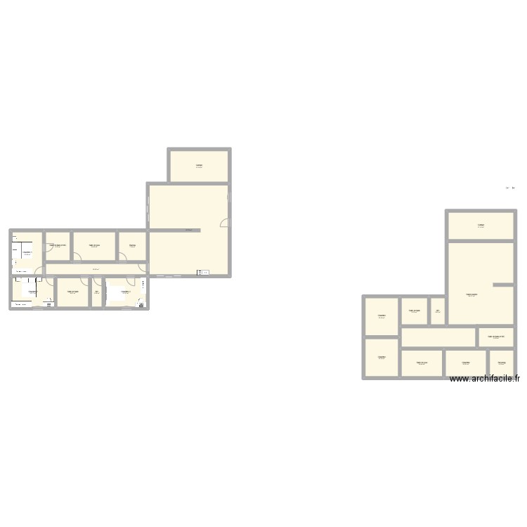 Maison. Plan de 21 pièces et 317 m2