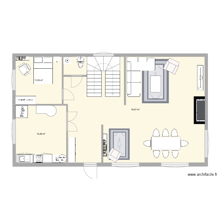 Maison de Isaac Campbell. Plan de 3 pièces et 103 m2