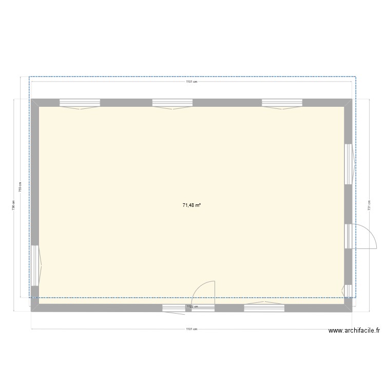 Abbécourt 2. Plan de 1 pièce et 71 m2