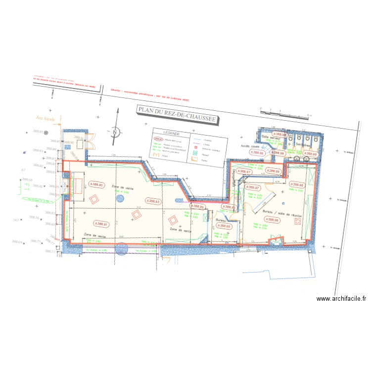 Grabuge. Plan de 2 pièces et 228 m2