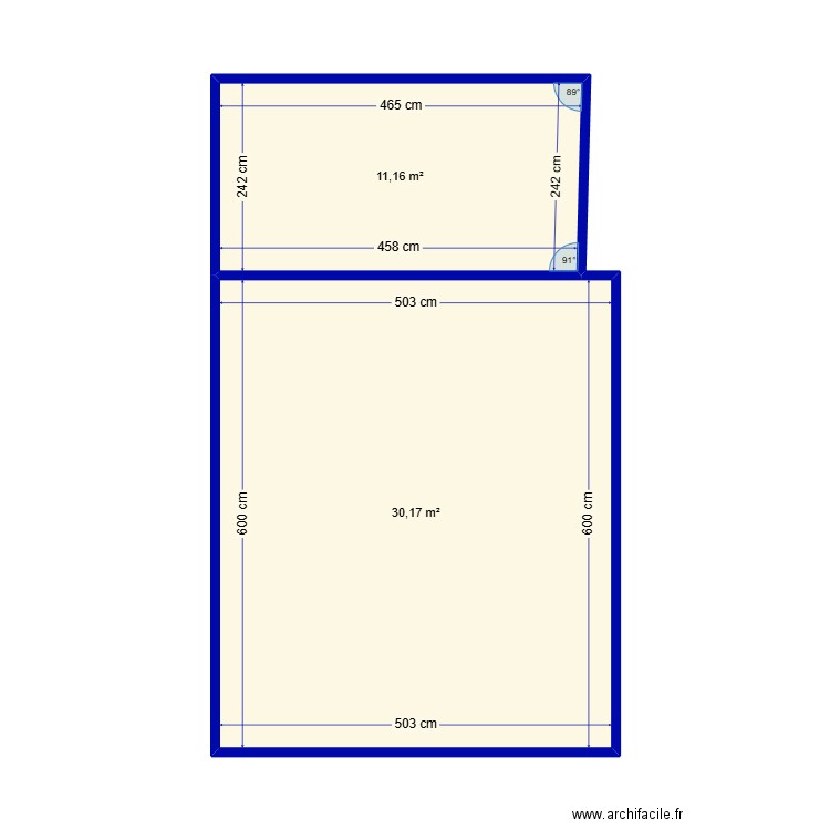 Plan 1. Plan de 2 pièces et 41 m2