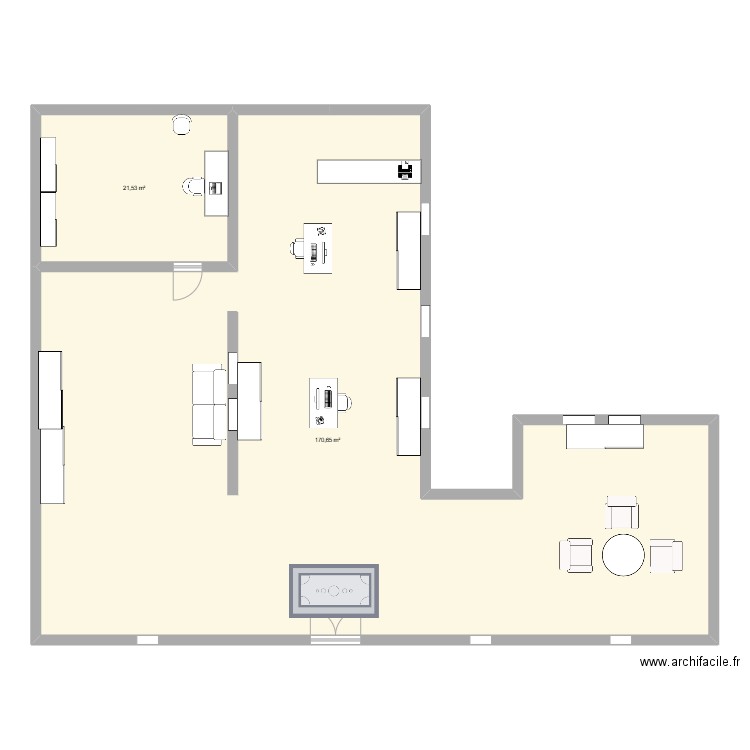 zozo AEMP. Plan de 2 pièces et 192 m2