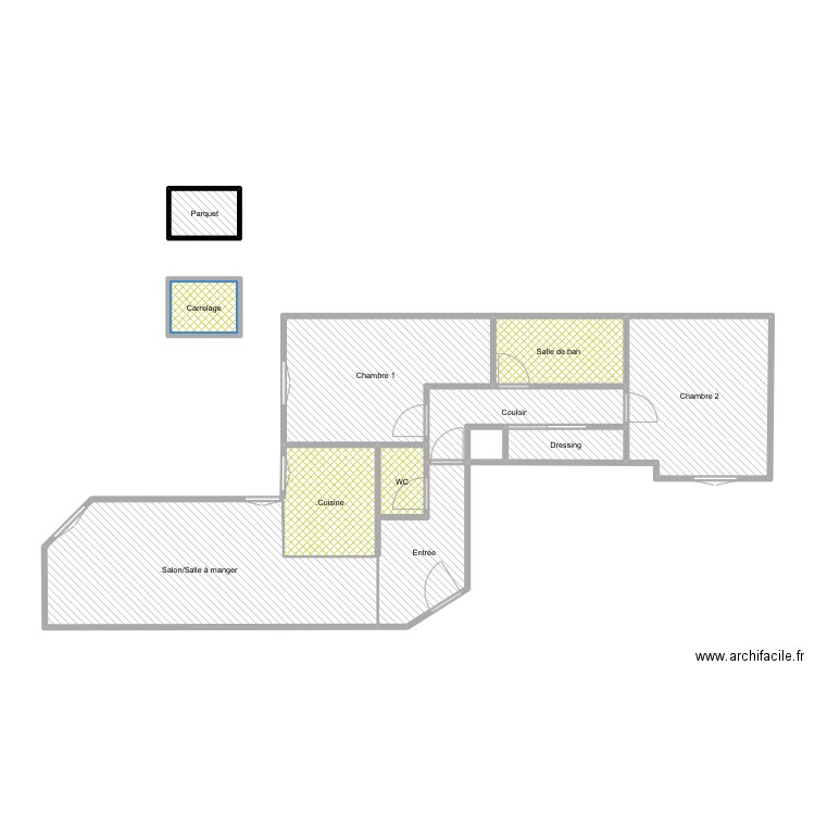 Bois Colombes - Plomberie RDC. Plan de 12 pièces et 67 m2