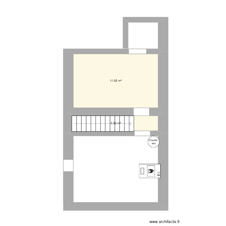 Habitation-caves. Plan de 2 pièces et 15 m2