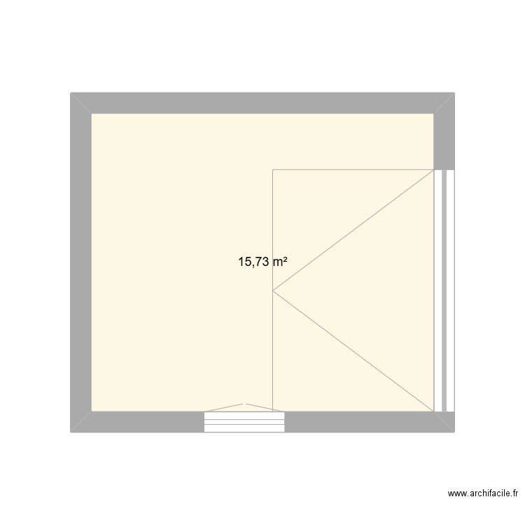 garage . Plan de 1 pièce et 16 m2