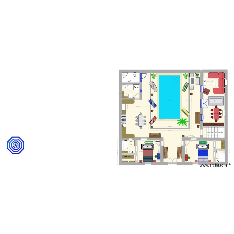 Projet Sayada 3. Plan de 6 pièces et 219 m2