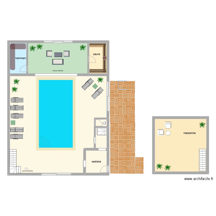 DEMARLY_espace piscine BE. Plan de 7 pièces et 209 m2