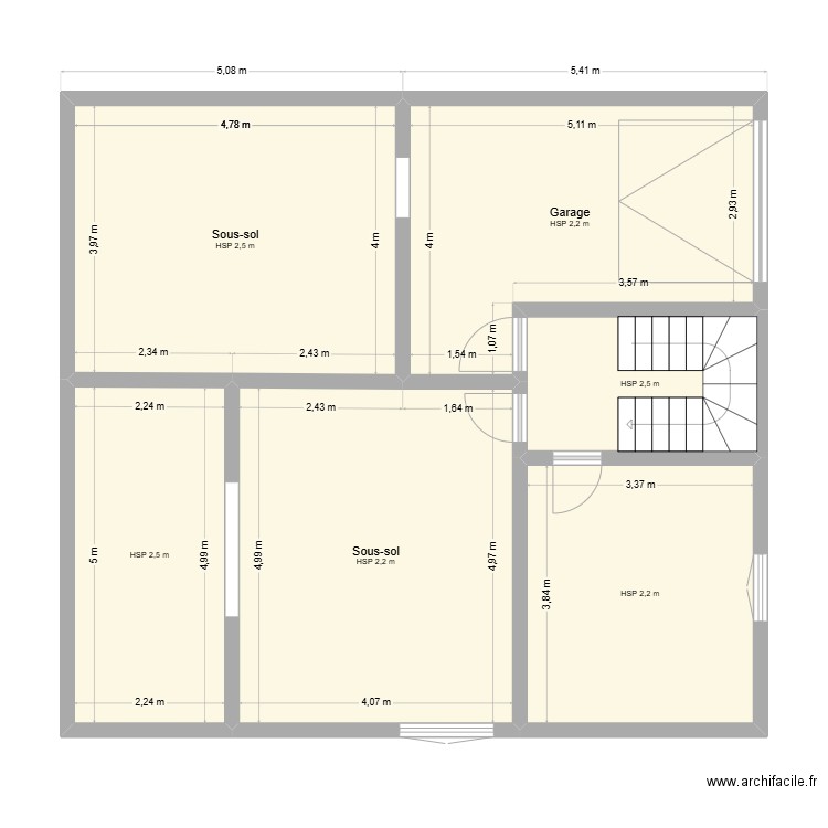 maisonbas. Plan de 6 pièces et 87 m2