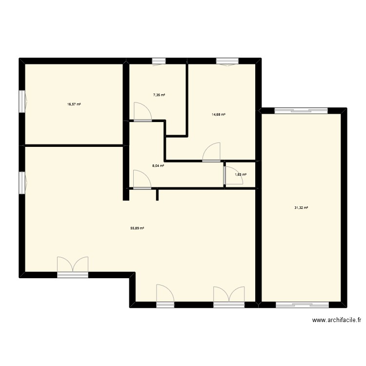 amh. Plan de 7 pièces et 135 m2