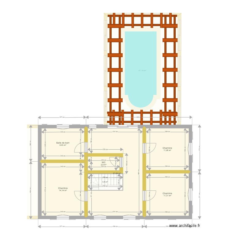 maison . Plan de 12 pièces et 237 m2