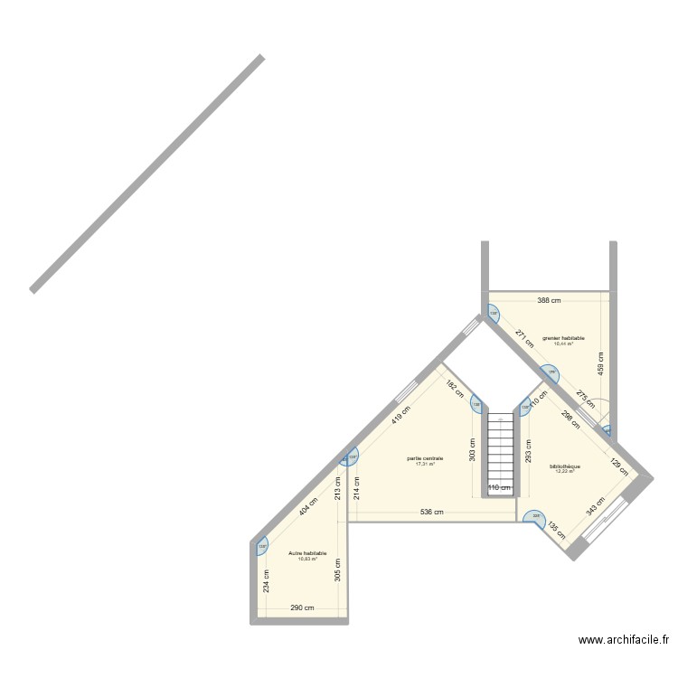 mezzanine_2. Plan de 4 pièces et 51 m2