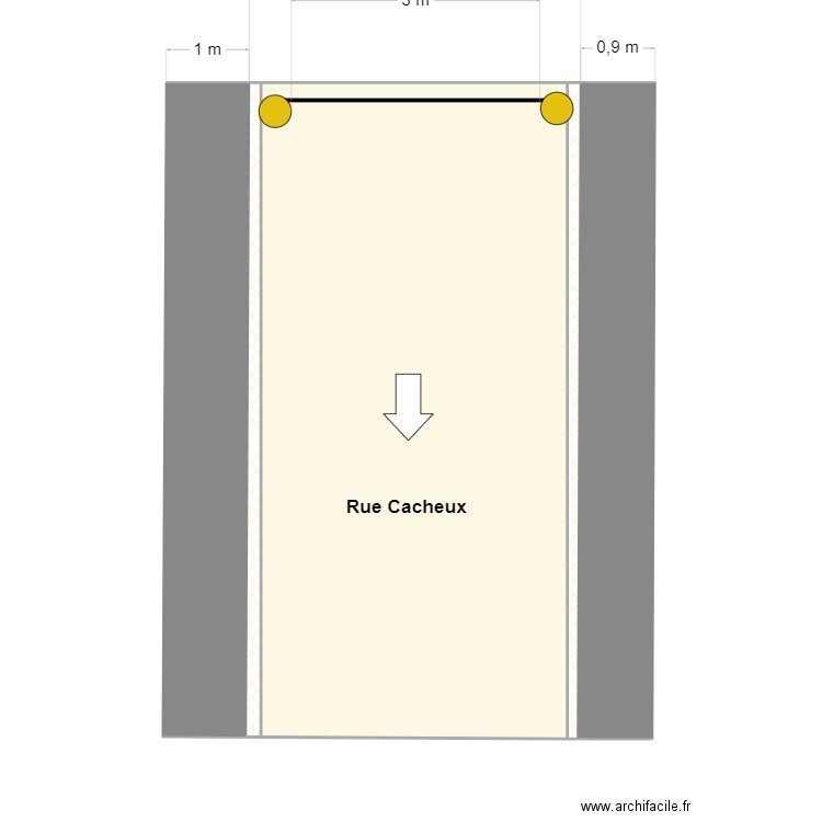 cacheux. Plan de 3 pièces et 31 m2