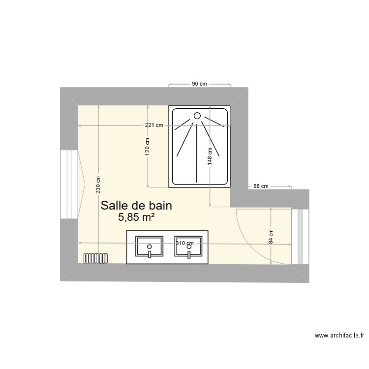 villennes. Plan de 1 pièce et 6 m2