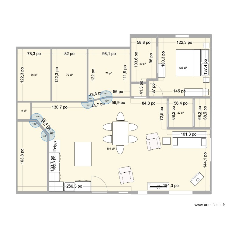 Chalet. Plan de 5 pièces et 96 m2